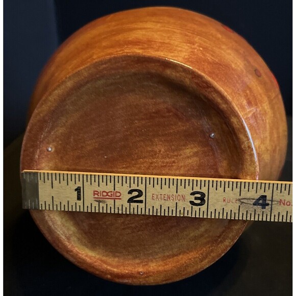 VTG MID-CENTURY 60’s BAR HARBOR MAINE POTTERY PITCHER BROWN ORANGE DRIP GLAZE - Picture 10 of 10